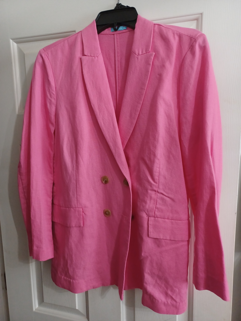 Pink Double-Breasted Women's Blazer Jacket
